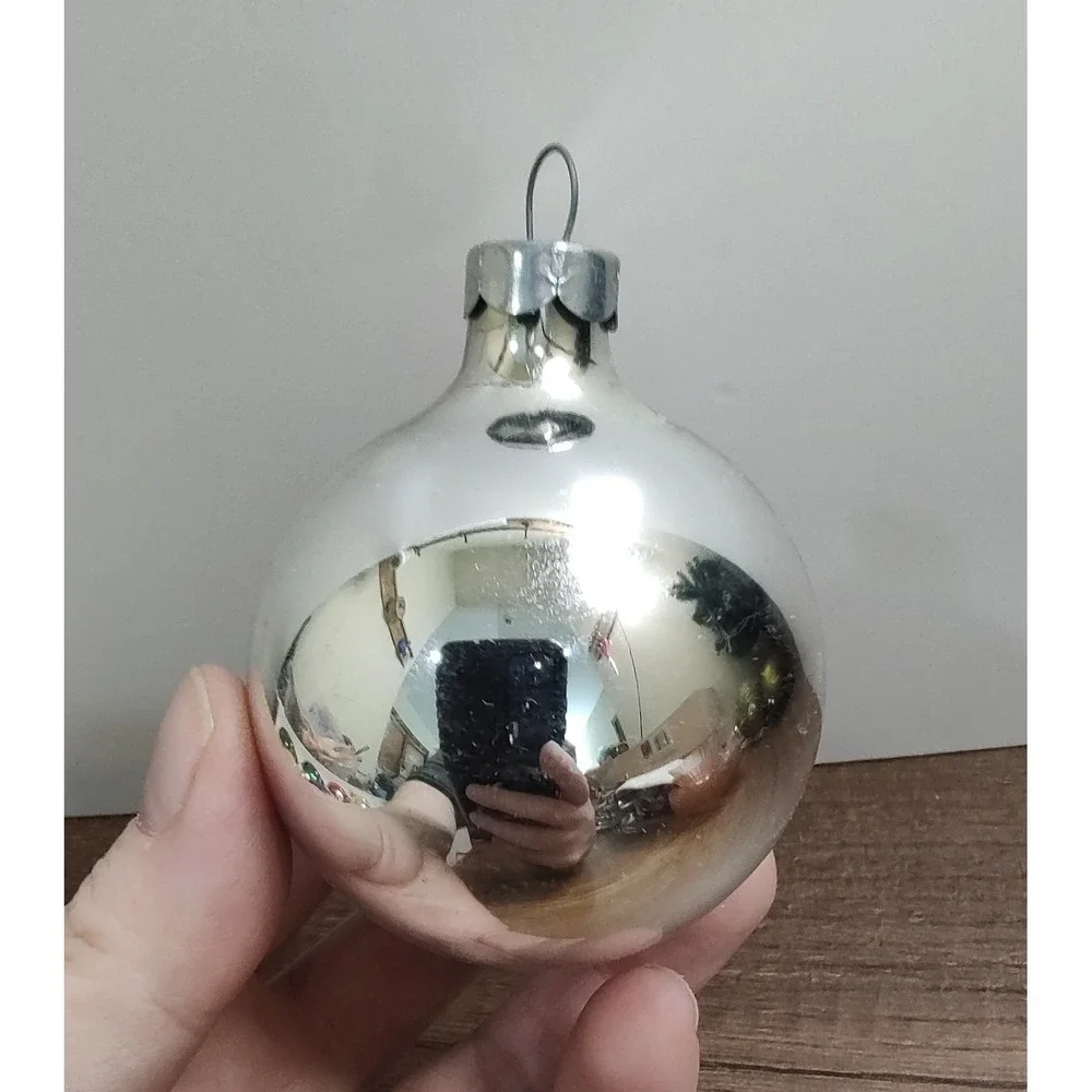 Vtg Rauch Christmas Ornaments Box Made In USA Mercury Glass Ball Multicolor O61